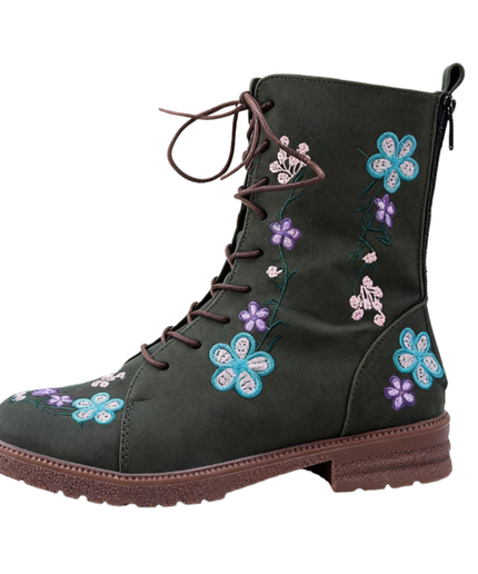 Nuvin™ Broderade Tygstövlar Till Halva Vaden