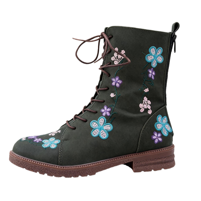 Nuvin™ Broderade Tygstövlar Till Halva Vaden