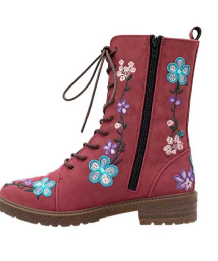 Nuvin™ Broderade Tygstövlar Till Halva Vaden