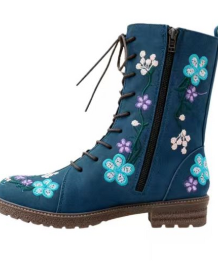 Nuvin™ Broderade Tygstövlar Till Halva Vaden