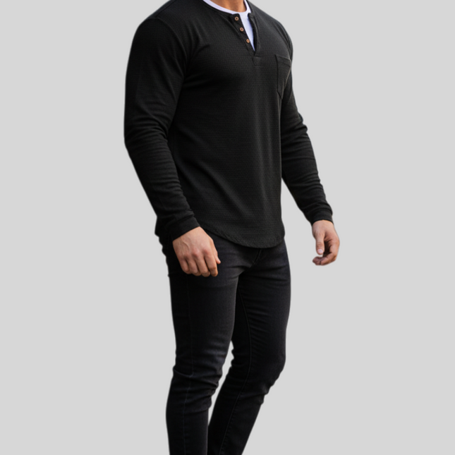 Nuvin™  V-Neck Long-Sleeved T-Shirt