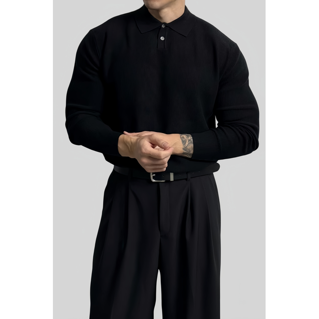 Nuvin™ POLO Stickad tröja med krage